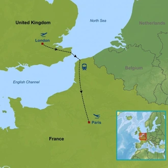 tourhub | Indus Travels | London to Paris by Rail | Tour Map
