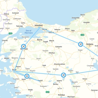tourhub | Tour Altinkum Travel | Pearl's of Turkey-Eight Days | Tour Map