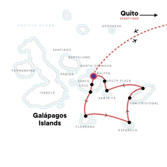 tourhub | G Adventures | Galápagos — South & East Islands aboard the Eden | Tour Map
