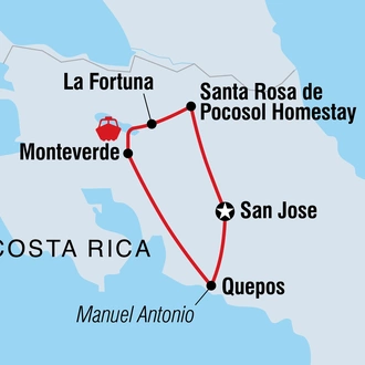 tourhub | Intrepid Travel | Costa Rica Experience | Tour Map