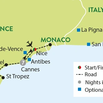 tourhub | Travelsphere | French Riviera | Tour Map