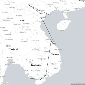 tourhub | Bravo Indochina Tours | Vietnam Grand Discovery 17 Days | Tour Map