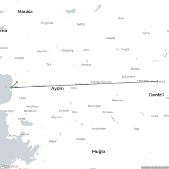 tourhub | Curio Travel | 2-Day MINI Group Tour of Ephesus and Pamukkale from Kusadasi | Tour Map