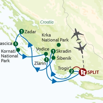 tourhub | Saga Holidays | Adriatic Coastal Explorer | Tour Map