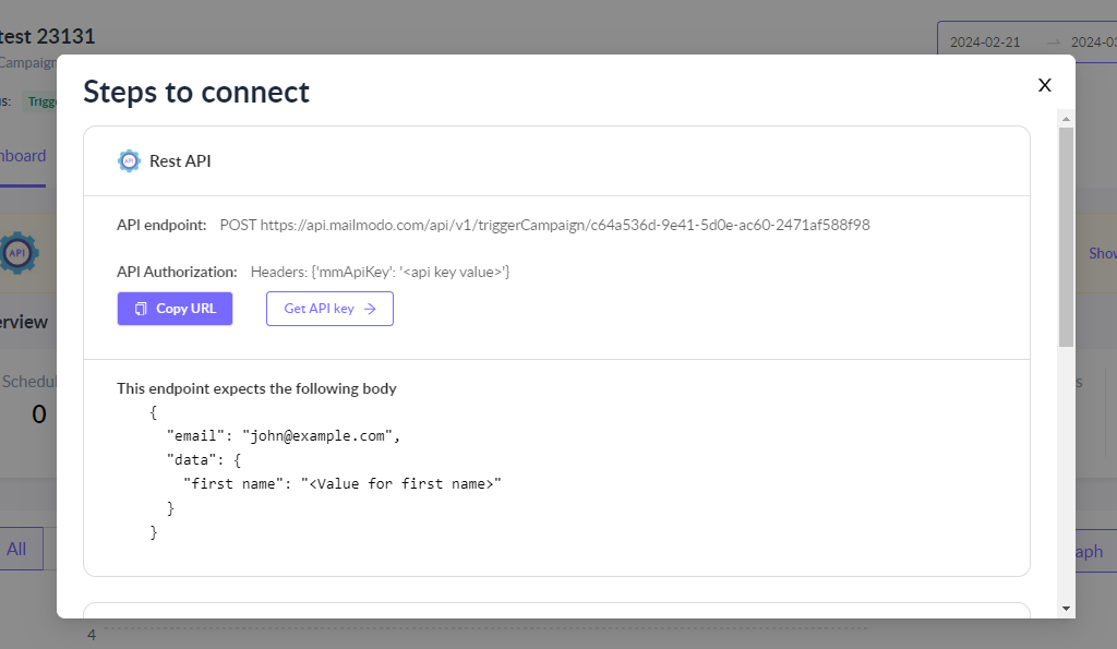 Trigger campaigns through Pipedream in Mailmodo (by using API)