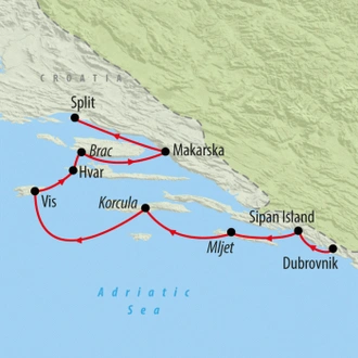 tourhub | On The Go Tours | Adriatic Explorer from Dubrovnik Premium - 8 days | Tour Map