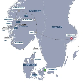 tourhub | Trafalgar | Scenic Scandinavia and its Fjords | Tour Map