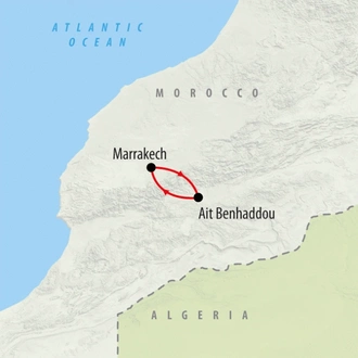 tourhub | On The Go Tours | Marrakech & Ait Benhaddou - 4 days | Tour Map
