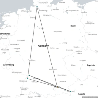 tourhub | Travel Department | Munich & the Black Forest | Tour Map