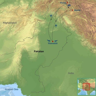 tourhub | Indus Travels | High Peaks of Pakistan | Tour Map