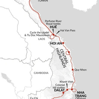 tourhub | Explore! | Cycle Saigon to Hanoi | Tour Map