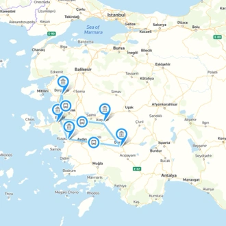 tourhub | Tour Altinkum Travel | Seven Churches of Revelation-Four Days | Tour Map