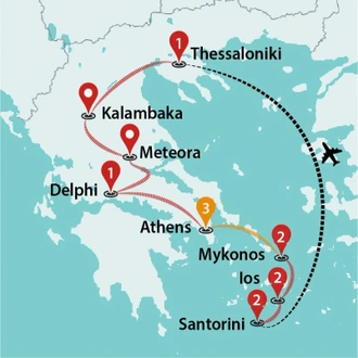 tourhub | Travel Talk Tours | Amazing Greece-2025 | Tour Map