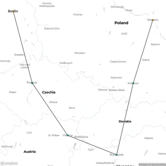 tourhub | Omega Tours | From Berlin to Warsaw: Discovering Central Europe's Jewels | Tour Map