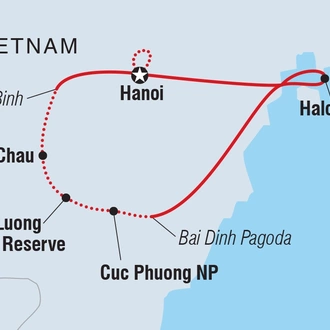 tourhub | Intrepid Travel | Cycle Northern Vietnam | Tour Map