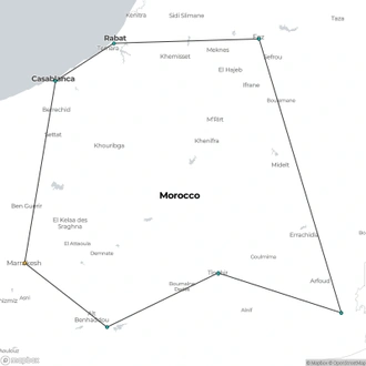 tourhub | Encounters Travel | MARRAKECH to MARRAKECH (9 days) Moroccan Circuit | Tour Map