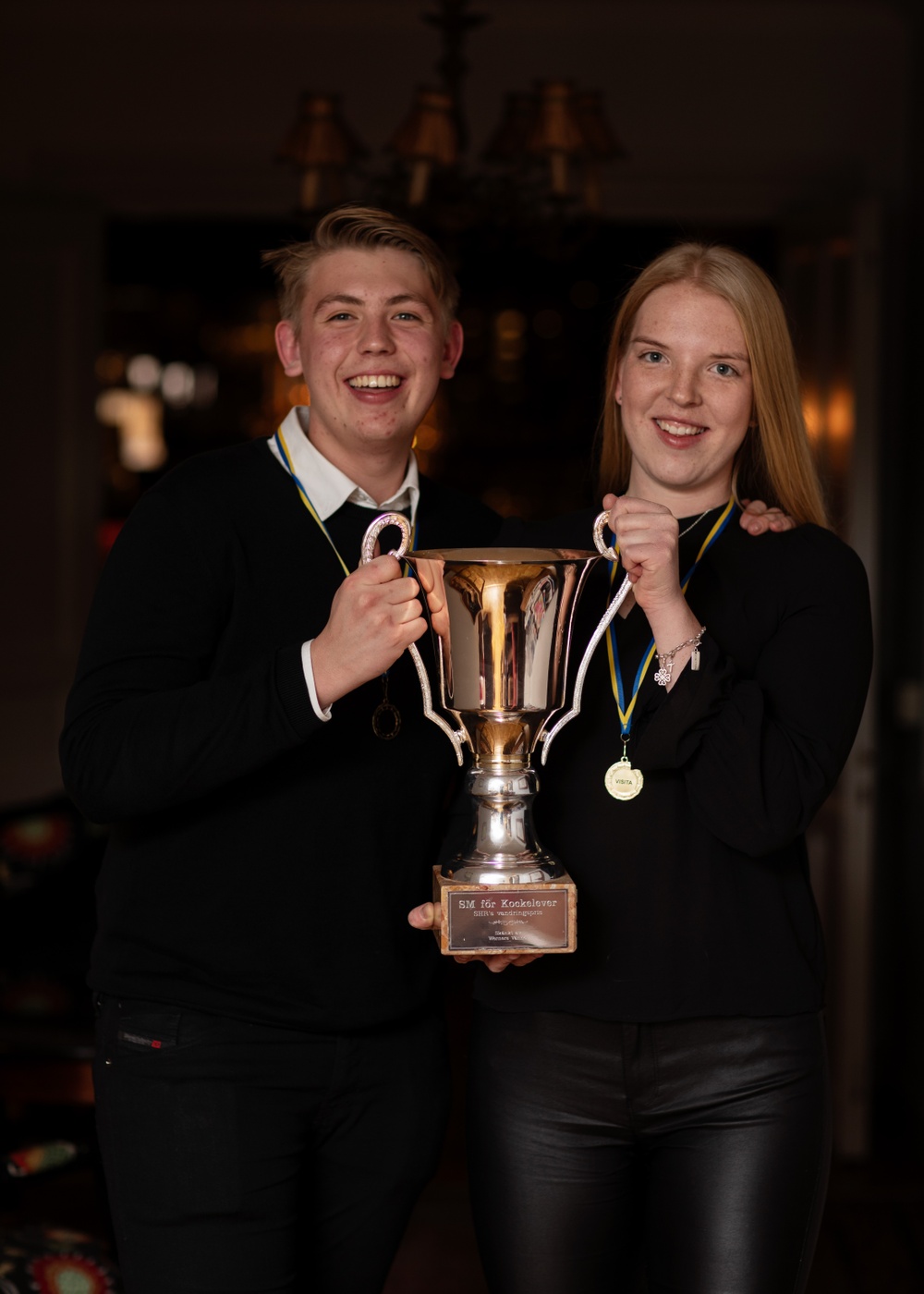 Erik Norrblom och Thilda Mårtensson, vinnare av Gymnasie-SM 2020 i kök