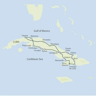 tourhub | Exodus | Cycling Cuba | Tour Map