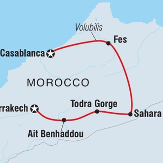 tourhub | Intrepid Travel | Classic Morocco			 | Tour Map