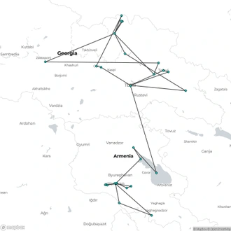 tourhub | Today Voyages | Armenia & Georgia Combination | Tour Map