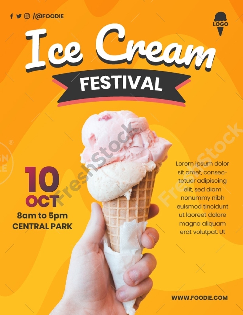 Ice Cream Festival Poster Freshstock