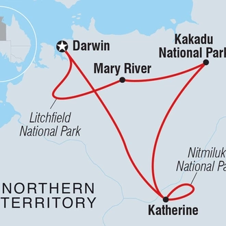 tourhub | Intrepid Travel | Kakadu, Katherine & Litchfield Family Adventure | Tour Map