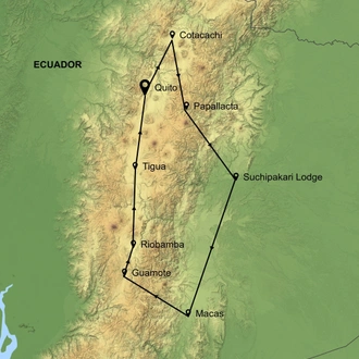 tourhub | Undiscovered Destinations | Ecuador - Astride the Equator | Tour Map