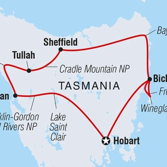 tourhub | Intrepid Travel | Tasmania Adventure | Tour Map