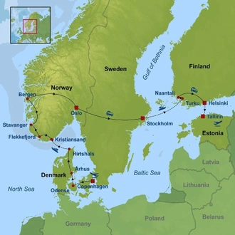 tourhub | Indus Travels | Absolute Scandinavia and the Baltics | Tour Map