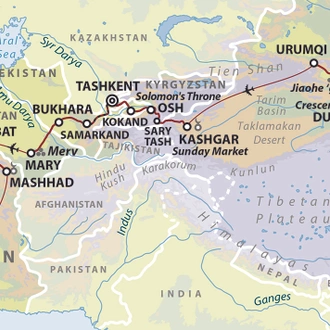 tourhub | Wild Frontiers | The Great Silk Road Adventure: Xi'an to Istanbul | Tour Map