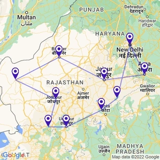 tourhub | Holidays At | North India Culture Tour from Delhi | Tour Map
