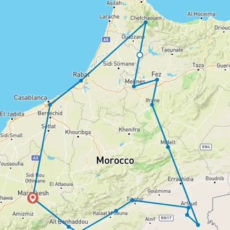tourhub | Morocco Private Tours | Morocco in 7 days (Private Tour) | Tour Map