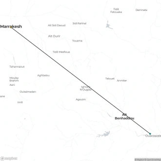 tourhub | Destination Services Morocco | Ouarzazate Overnight, 4 days, Private tour | Tour Map