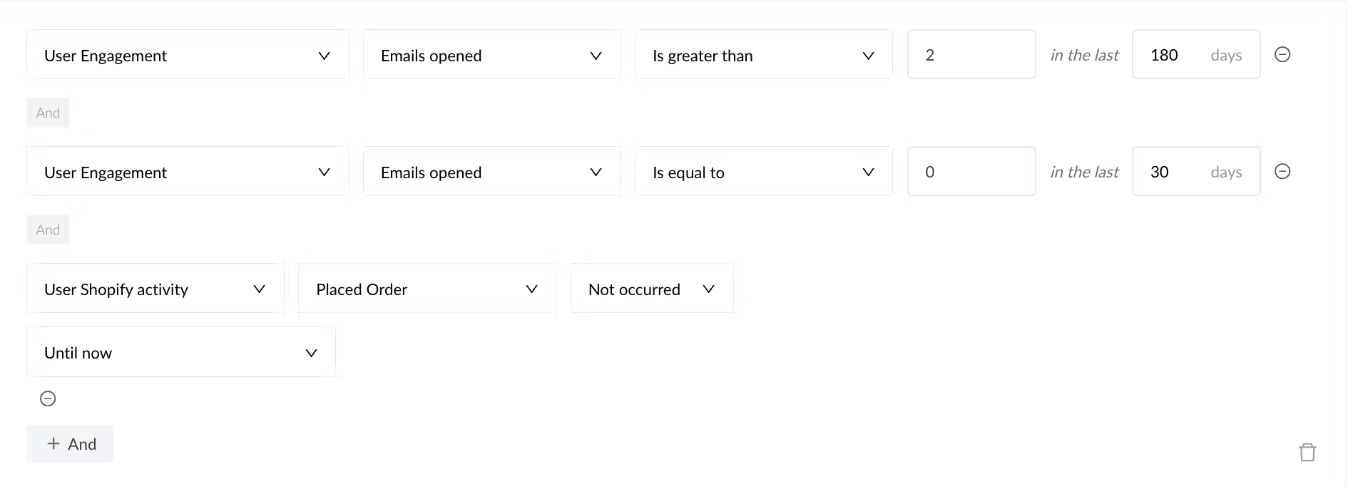 Building Customer Engagement Hierarchies in Mailmodo Based on Shopify Activity