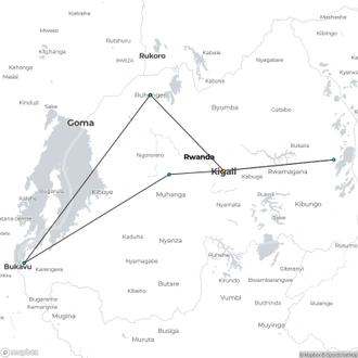 tourhub | Crooked Compass | Remarkable Rwanda | Tour Map