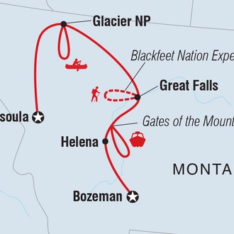 tourhub | Intrepid Travel | Best of Montana | Tour Map