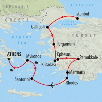 tourhub | On The Go Tours | Istanbul to Athens - 14 days | Tour Map