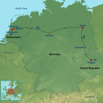 tourhub | Indus Travels | Amsterdam, Berlin and Prague | Tour Map