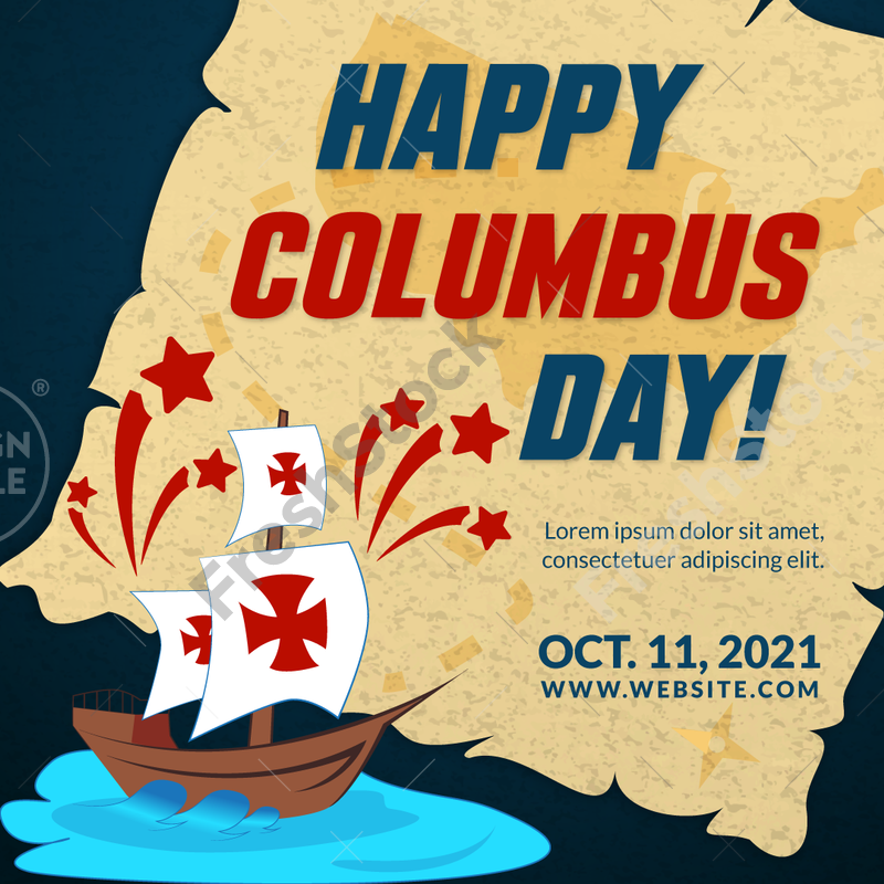 Columbus Day Social Media Ad FreshStock