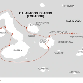 tourhub | Explore! | Galapagos Express - Central & West Islands aboard the Archipel I | Tour Map