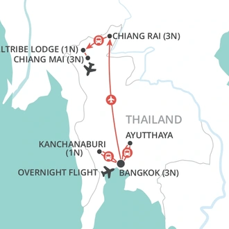 tourhub | Wendy Wu | Christmas in Thailand | Tour Map