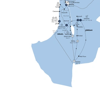 tourhub | Insight Vacations | Israel & Jordan - Classic Group, Summer | Tour Map