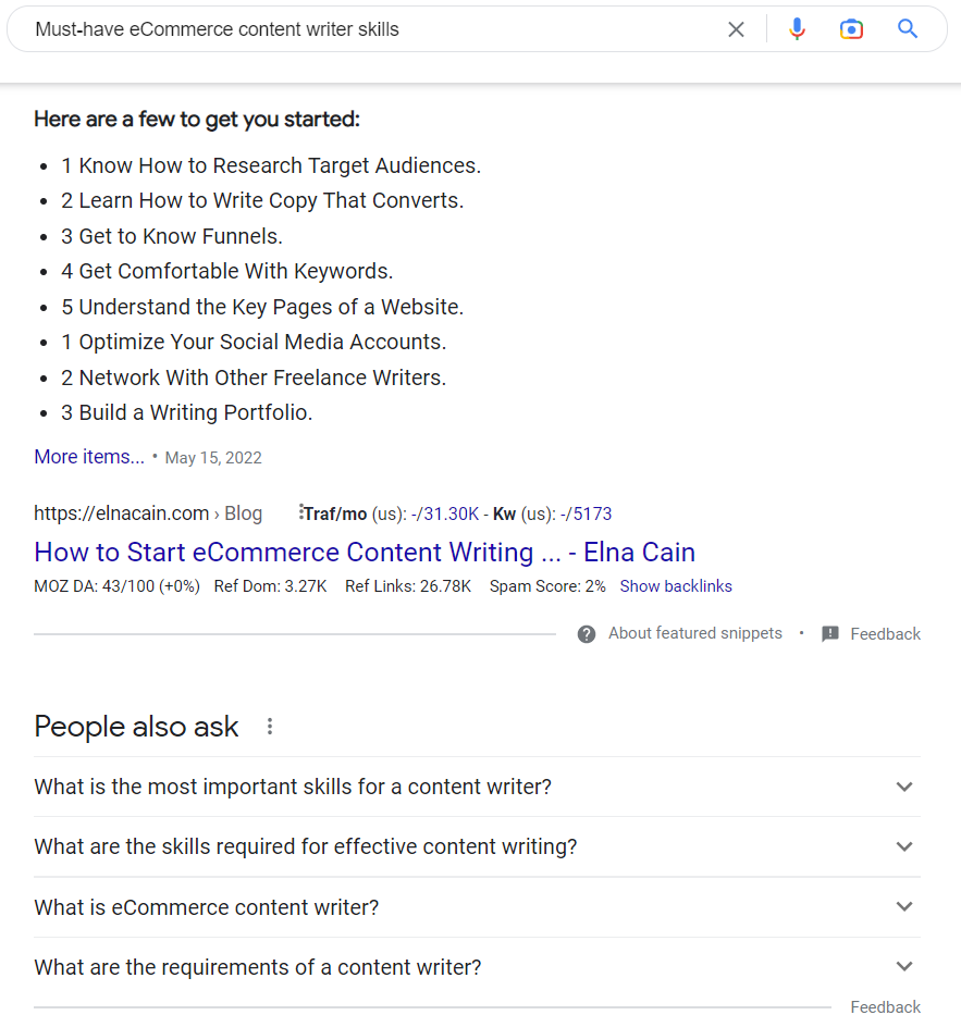 A Screenshot Of How To Use Google Search Results To Curate Content
