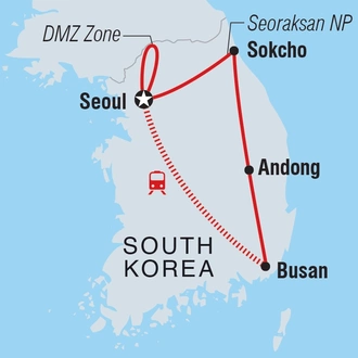 tourhub | Intrepid Travel | South Korea Highlights | Tour Map