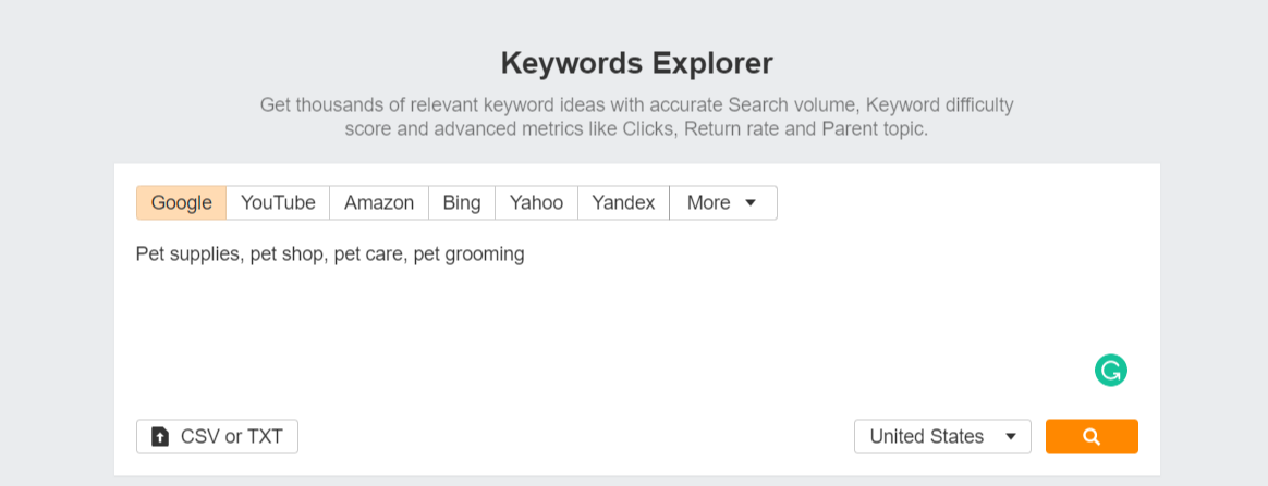 A Screenshot Of Ahrefs' Keyword Explorer