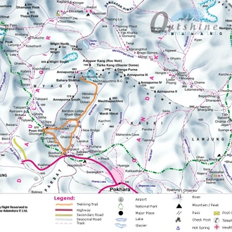 tourhub | Outshine Adventure | Annapurna Base Camp Trek | Tour Map