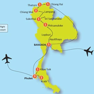 tourhub | Tweet World Travel | In-Depth Discovery Thailand Tour | Tour Map