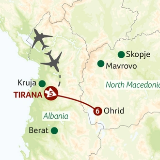 tourhub | Saga Holidays | Balkans off the Beaten Track - Discover Albania & North Macedonia | Tour Map
