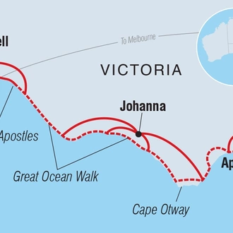 tourhub | Intrepid Travel | Hike the Great Ocean Walk | Tour Map