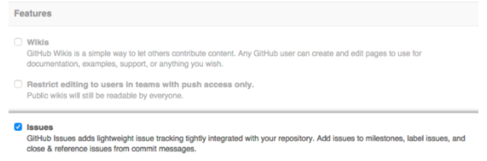 GitHub UI issue feature enabled